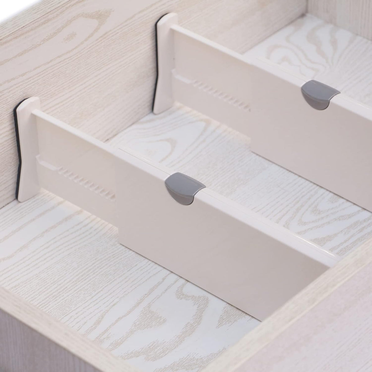 Set of 8 Adjustable Drawer Dividers Organizer Separators Plastic Dresser Organizer for Bedroom, Bathroom, Closet, Office Desk, Kitchen Storage
