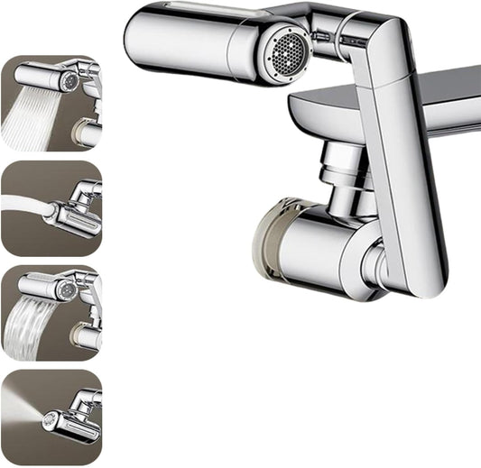 1080° Swivel Faucet Extender - Filter Sink Aerator, 4 Mode Splash Water Filter Extension, Universal Robotic Arm -Wash Hand/Hair/Face