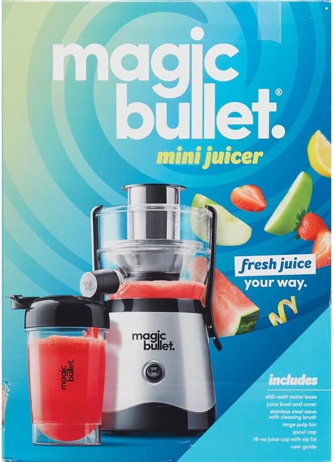 Magic Bullet Mini Juicer with Cup, Black and Silver