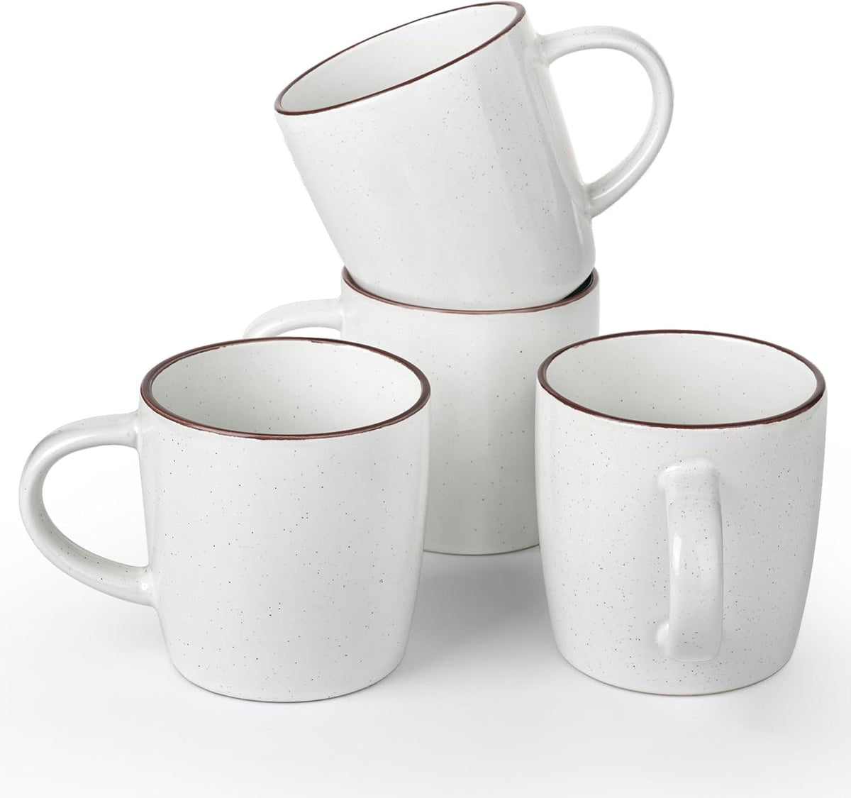 famiware Mercury Coffee Mugs 13 oz, Coffee Mugs Set of 4 with Handle, Cups for Latte, Hot Tea, Cappuccino, Mocha, Cocoa, White