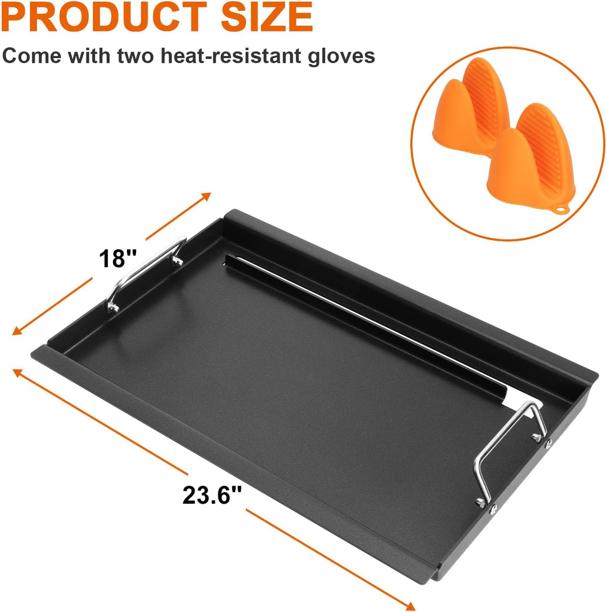 Full-Size Griddle Inserts for Charbroil Performance 4 Burner, Flat Top Griddle for Charbroil Grill 463347017 463377017 463376018P2 463376117 463377117, Replacement Parts for G470-0002-W2 G470-0003-W1