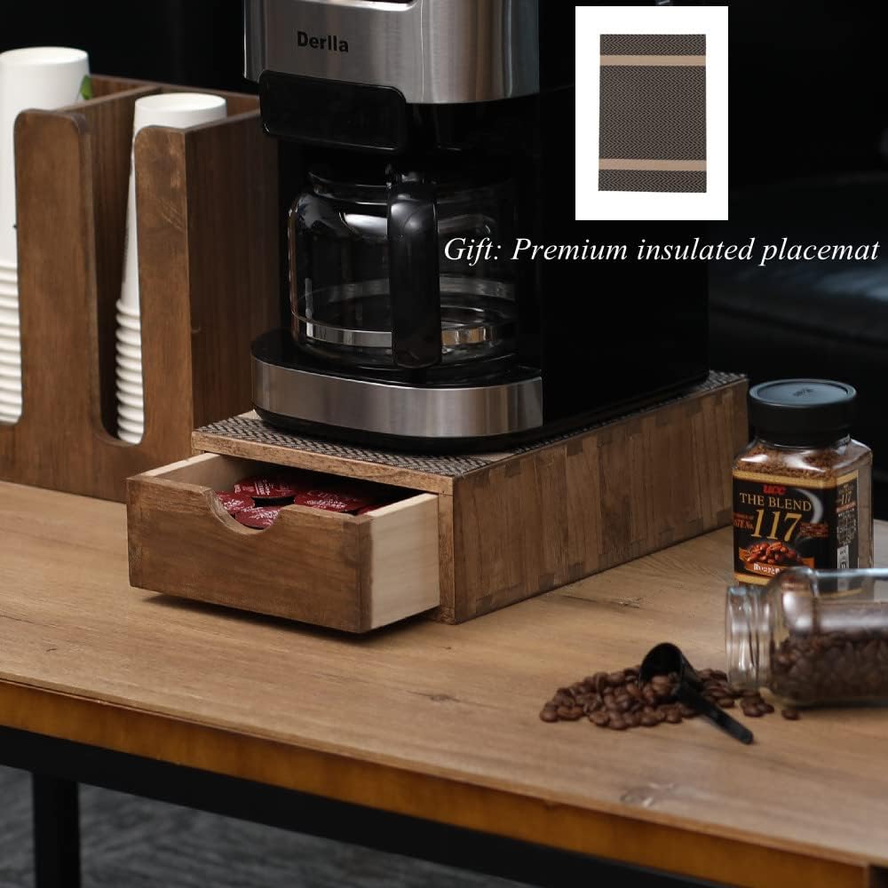 Coffee Pod Holders 1-Layer 1-Drawer Dark Brown (CF1D1C-DK)