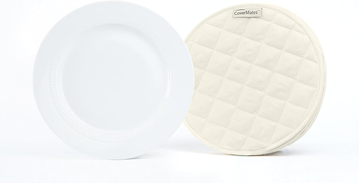 Covermates Keepsakes - Quilted Divider Set - Set of 4 - Scratch & Breakage Protection - Stain Resistant - Machine Washable - China Storage, Cream