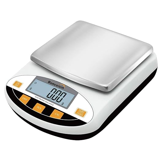 Bonvoisin Lab Scale 5000gx0.01g Digital Precision Analytical Balance 10mg High Precision Electronic Balance Jewelry Scale Kitchen Scale Scientific Scale Laboratory Scale Balance (5000gx0.01g)