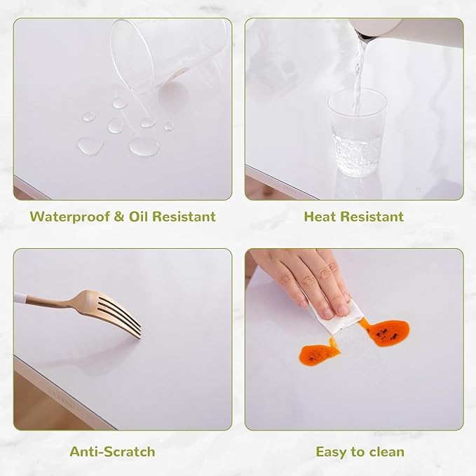 Clear Vinyl Table Cover - 19x48 Inch, 1.5mm Thick Desk Mat