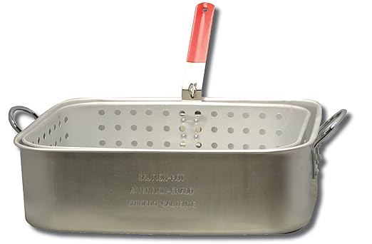 King Kooker KK6 15-Quart Aluminum Rectangular Fry Pan and Basket