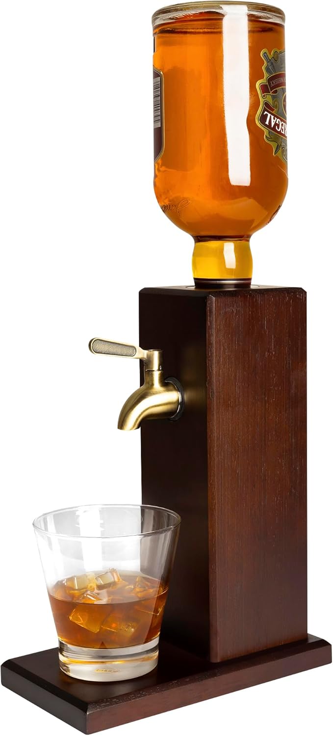 Countertop Liquor Dispenser for Home Bars – Wooden Whiskey Dispenser with Food-Safe All-Metal Valve – Bourbon Decanter & Whiskey Decanter for a Classy Presentation, Alcohol Gifts for Men by Ash Harbor