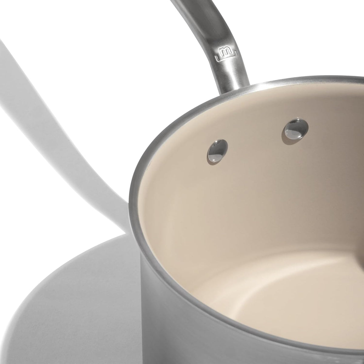 Made In Cookware - 4 QT Ceramic Non Stick Saucepan with Lid - 5-Ply Stainless Clad with Stay-Cool Handle - Professional Cookware - Crafted in Italy - Induction Compatible
