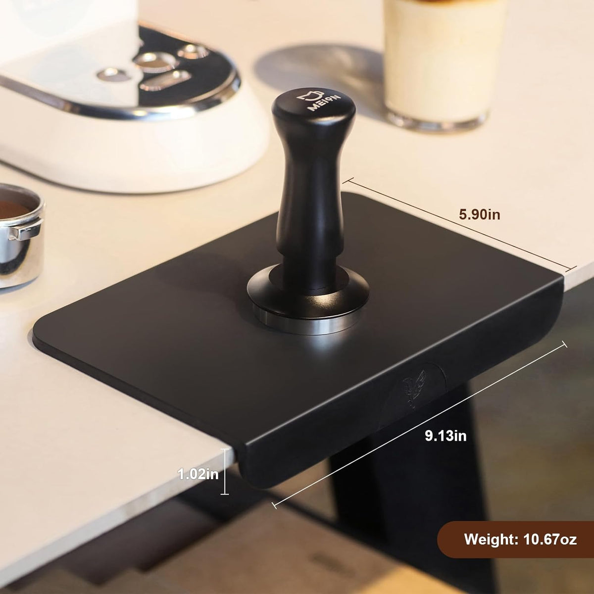 MEION Espresso Tamping mat, Coffee Espresso Tamper Mat, Food Grade Silicone Tamp Mat, Tamper Mat for Espresso Machine Espresso Accessories, Waterproof and Heat Resistant Espresso Mat
