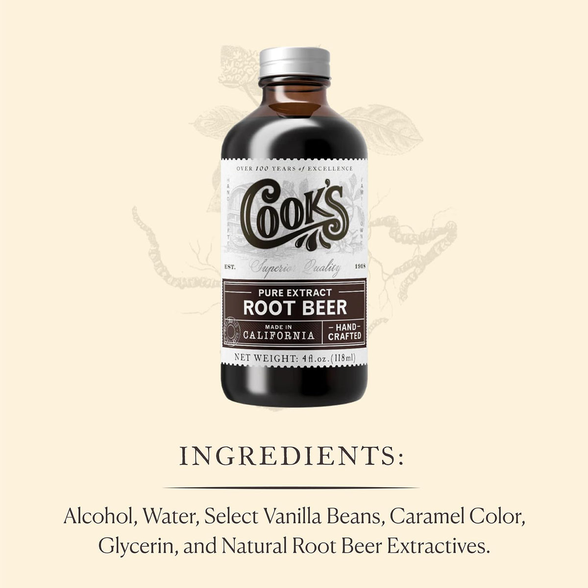 Cook's, Root Beer Extract Flavoring, For Root Beer Making and Baking, 128 Ounce (1 Gallon)
