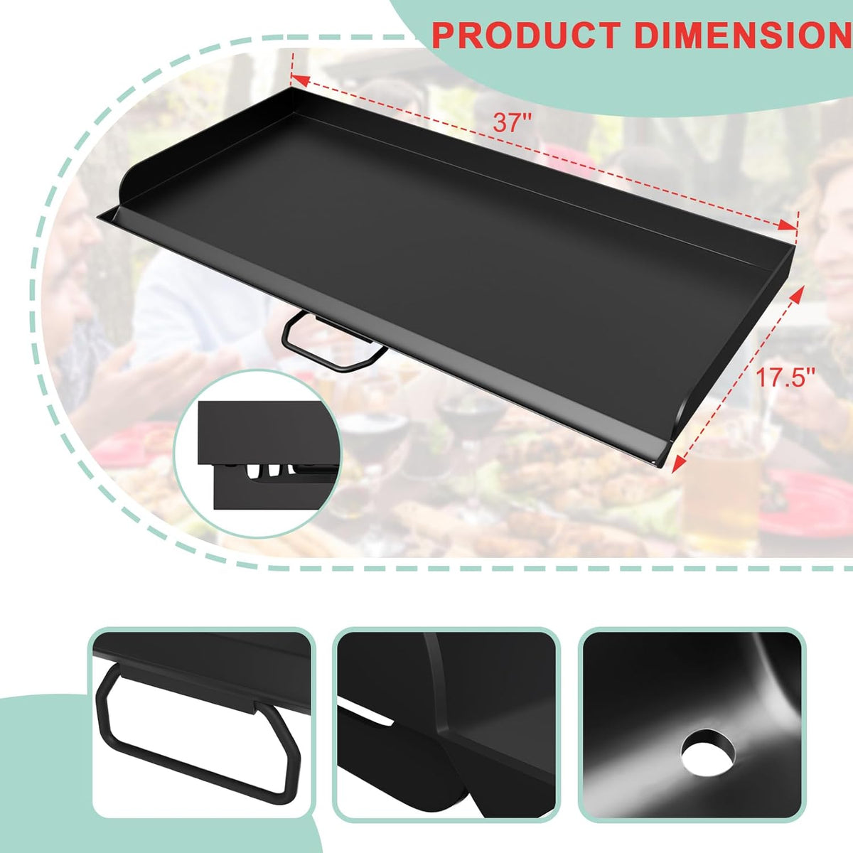 Flat Top Griddle for Camp Chef SPG90B GB90D TB90 CCH3 SG100 TB90LWG TB90LWG15 TB90LW, Outdoor Camping Fry Griddle Pan for Camp Chef PRO 90X Explorer 3X Stove Gas/Propane Stove Grills,16" x 37"