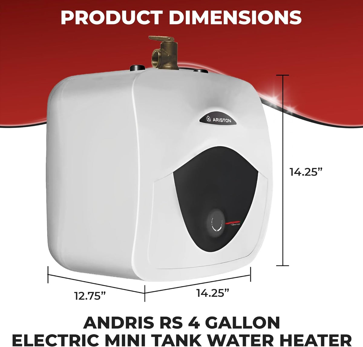 2.5 Gallon Capacity, 120-Volt – Ariston Andris Mini Tank Electric Water Heater – Heating Solution for Under Sink, RV, and Compact Spaces, Smart Boost for Versatile Heating, Simple Installation