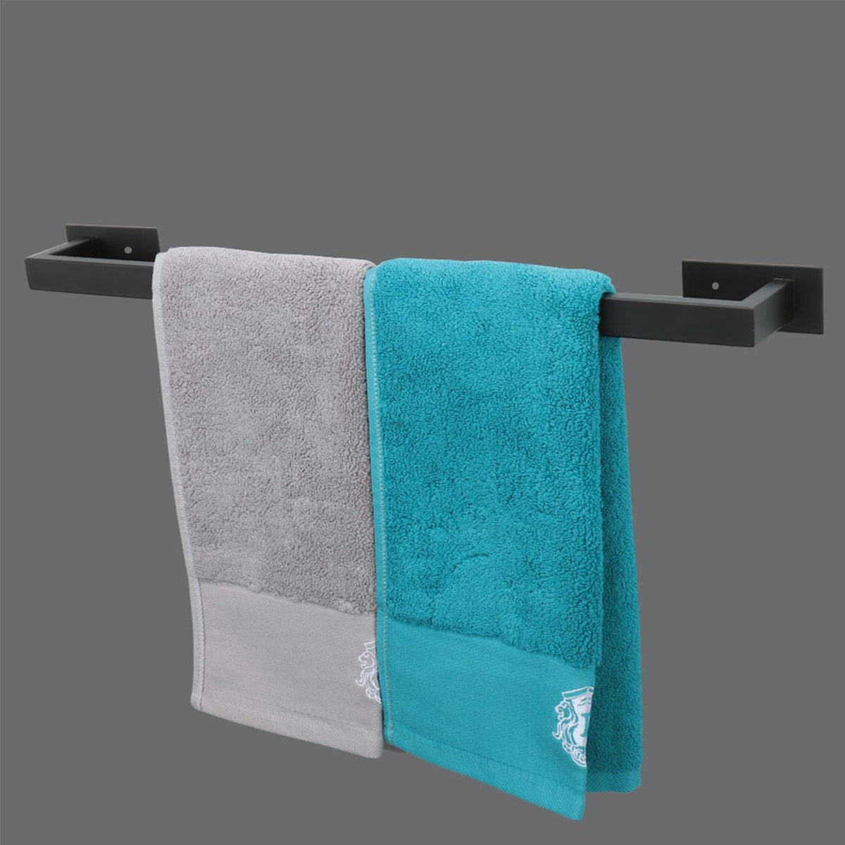 Bathroom Towel Bar Self Adhesive, No Drilling Towel Rack Easy to Install, Hand Towel Holder Made of Premium Stainless Steel Sticky on Hand Towel Hanger for Kitchen, Toilet.(24IN, Black)