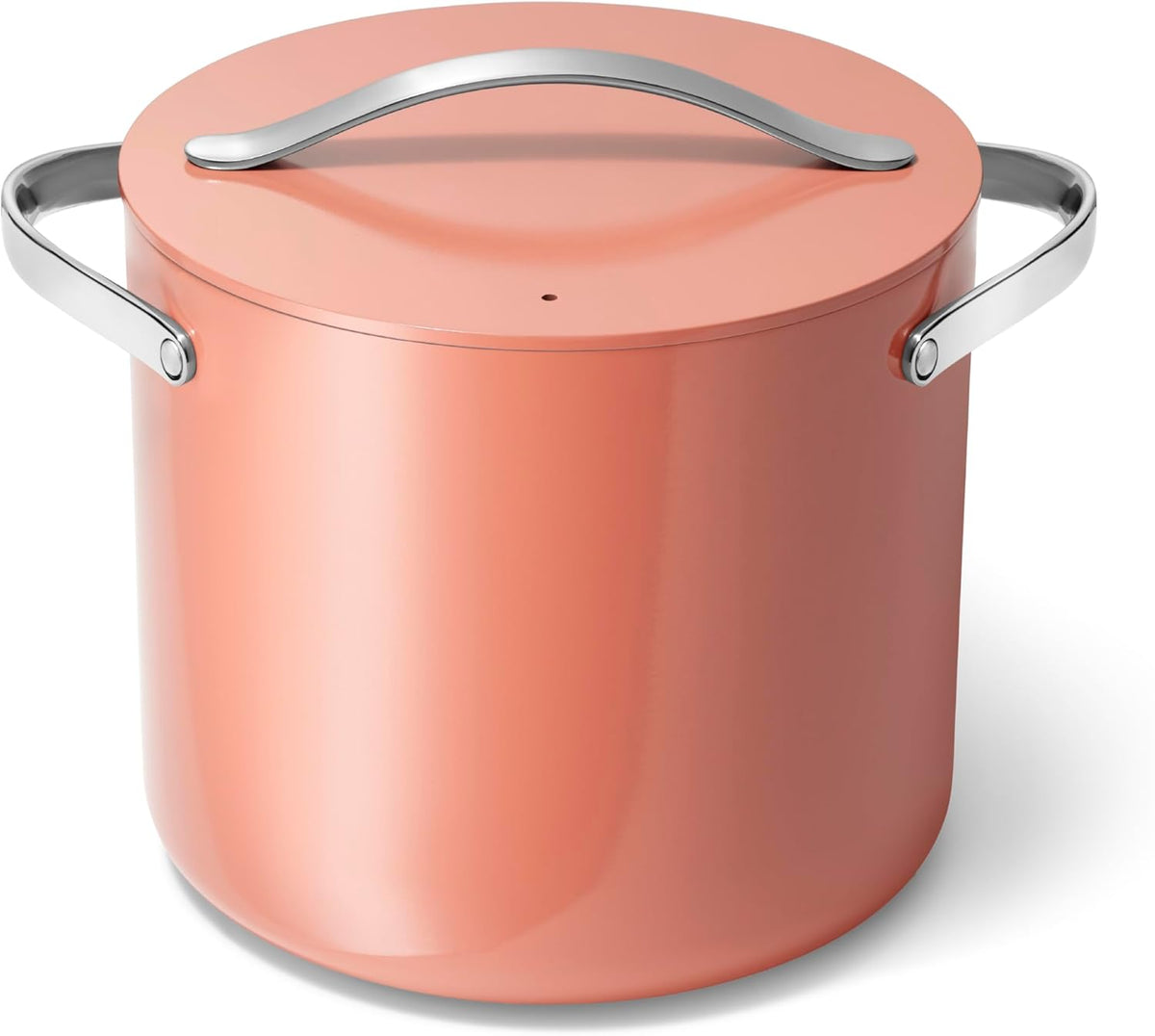 Caraway Stock Pot - 12 Qt Ceramic Coated With Lid - Free From Forever Chemicals - Large for Bigger Batches - Perracotta