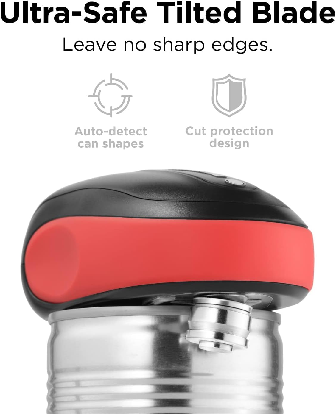 Kitchen Mama One-To-Go Electric Can Opener: One Touch, Auto Stop, Smooth Edge, Lid Lift, Safety, Automatic, Magnetic, Cordless, Battery Operated, Kitchen Appliance for Senior with Arthritis (Red)