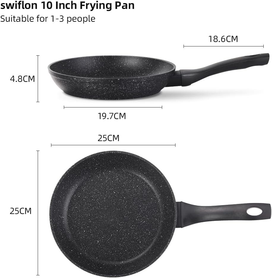 Non Stick Frying Pans,Skillets and Frying Pans for Egg,Deep Frying Pan Skillet,Omelette Pan,Nonstick Cooking Egg Pans,PFOA-free Non Toxic Frying Pan (10 Inch)