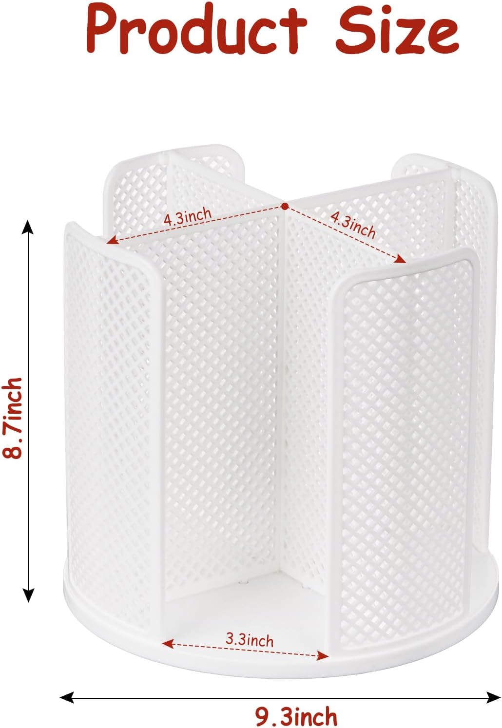 Rotating Cup Dispenser, Coffee Cup Holder with 4 Compartments, Disposable Paper Cup Organizer Fits 5 to 16 oz Cups for Kitchen Cabinets, Detachable Plastic Cup Stand & Lid Holder, White