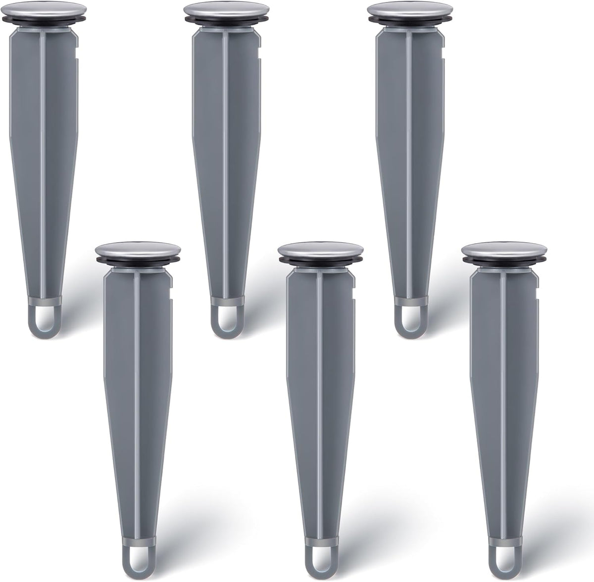 Enhon Pop up Stoppers Compatible with Moen Drain Components, Chrome Bathroom Sink Drain Plunger, 4-7/8 Tall, 1-1/4 Cap Dia, with 1 Mounting Hole and Gasket Seal, Replacement for 88994 (6 Pack)