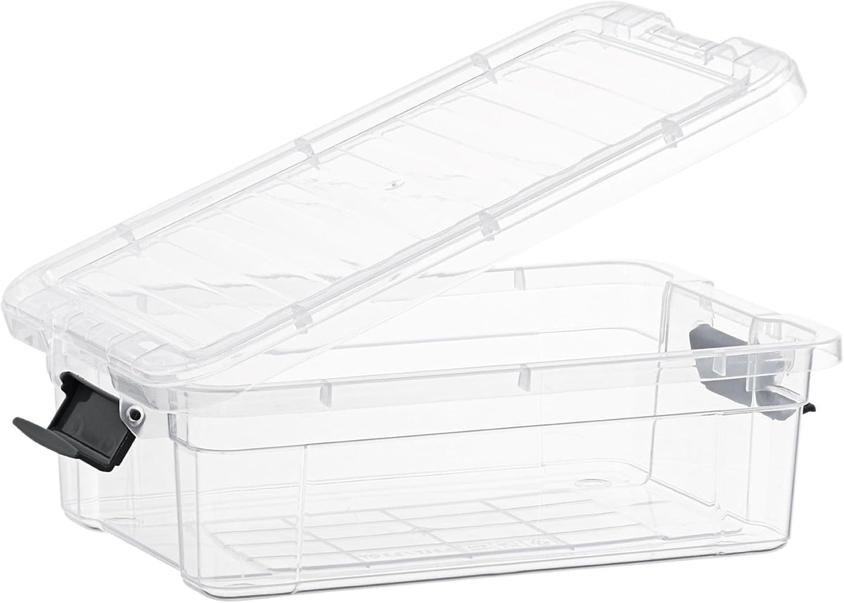 Superio Clear Storage Bins with Lids, Stackable Storage Box with Latches and Handles, Extra Small, 2 Pack 2 Quart