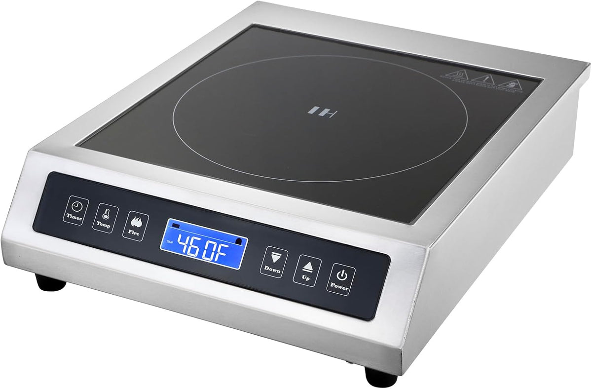 Commercial Induction Cooktop, Portable Electric Countertop Burner with Sensor Touch and LCD Screen(1800W/120V),Commercial Grade Induction cooker for Hotel Restaurant School