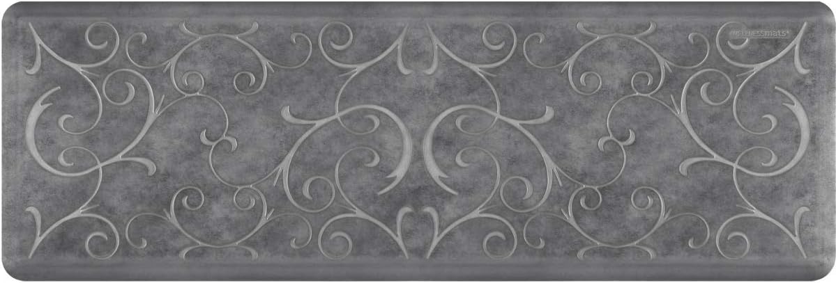 WellnessMats Bella Collection Anti-Fatigue Floor Mat, Polyurethane – Ergonomic Support Pad for Home, Kitchen, Garage, Office Standing Desk – Water Resistant - Made in USA