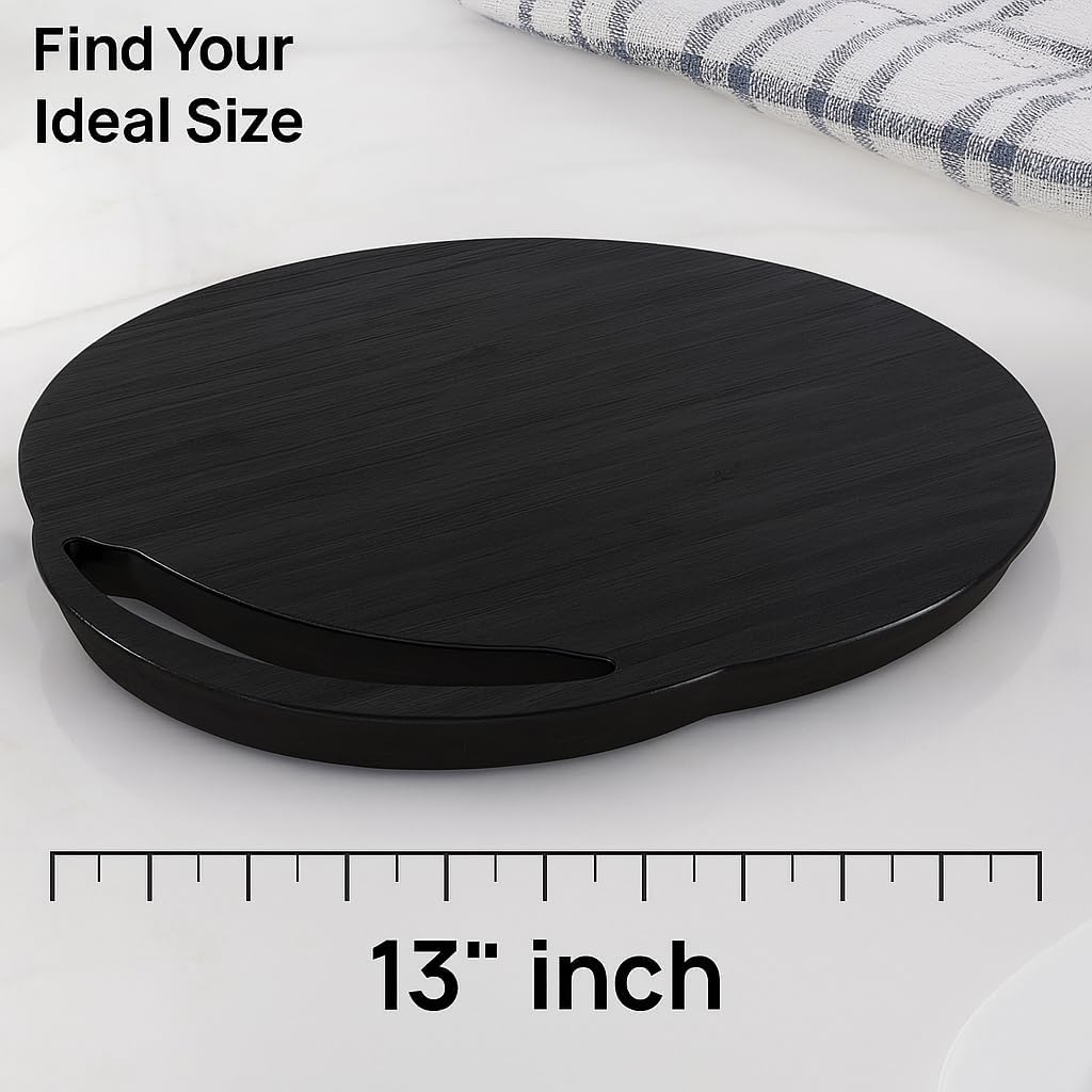 Ibyx Elegant Round Sliding Tray for Your Pressure Cooker, Air Fryer & Heavy Kitchen Appliances - Sturdy, Slides Easily from Under The Cabinet (Black, 13”)