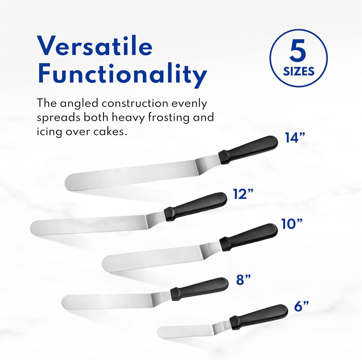 New Star Foodservice 38132 Angled Icing Spatula, 14-Inch Blade, 19-Inch Overall, Silver