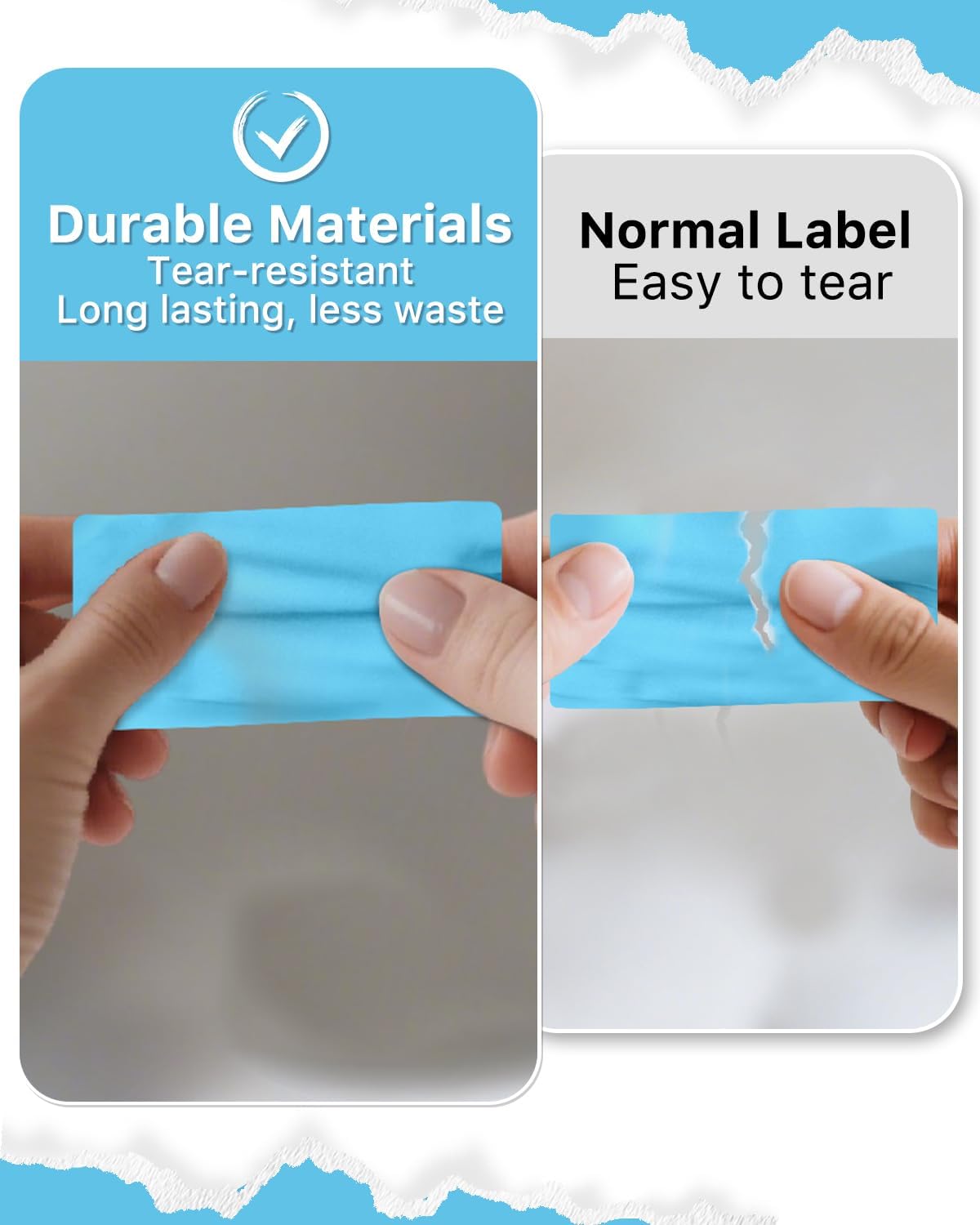 iEager 2x1 Inch Thermal Labels, Blue Rectangle Thermal Printer Stickers, Durable Shipping Label Printer Sticker for Barcode, Name, Address, 1000 Labels/Roll