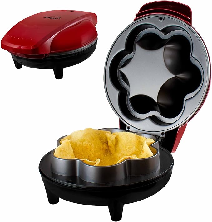 Brentwood TS-257R TS-257R 10-In. 750-Watt Electric Tortilla Taco Bowl Maker for Tostadas, Salads, Appetizers, Dips, and More, Red