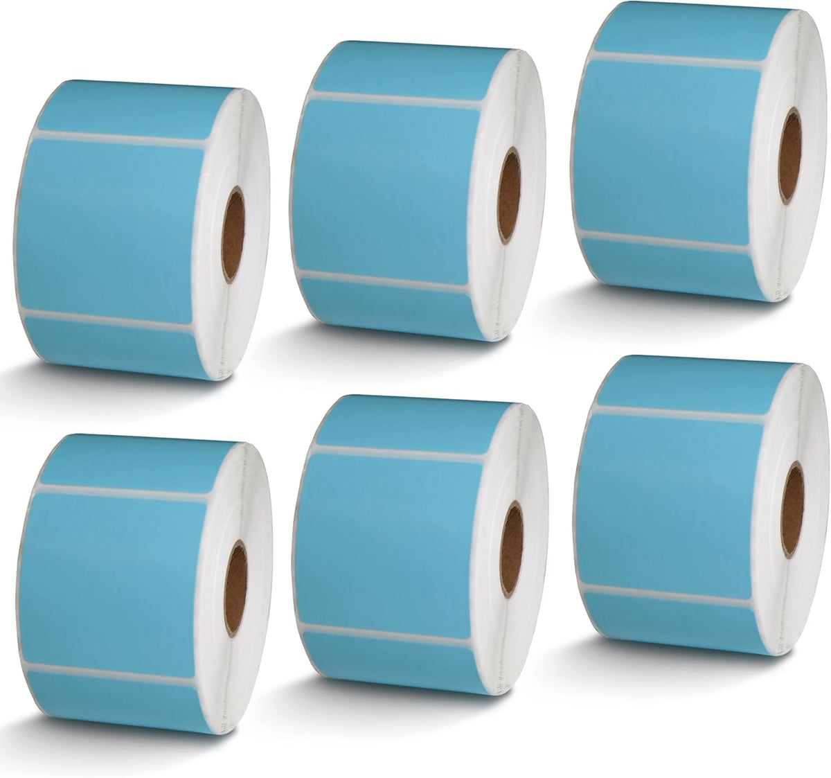 BETCKEY - 2" x 2" Square Labels Compatible with Zebra & Rollo Label Printer,Premium Adhesive & Perforated[Light Blue, 6 Rolls, 4500 Labels]