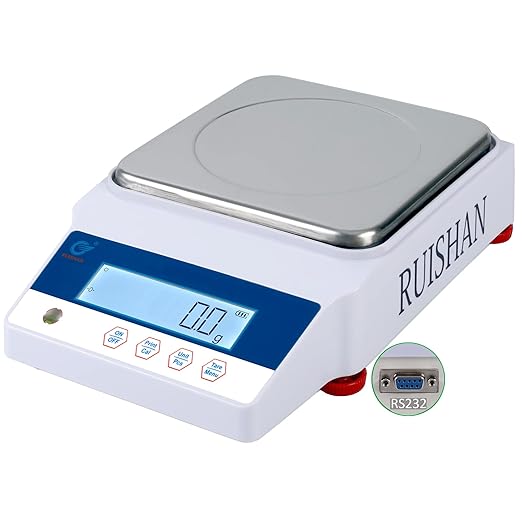 Large Range 10kg x 0.1g Precision Lab Balance Scale Grain/Gram Scale Scientific Scale Calibrated Scale Industrial Laboratory Weighing and Counting Scale Table Top Scale | for Lab, Jewelry