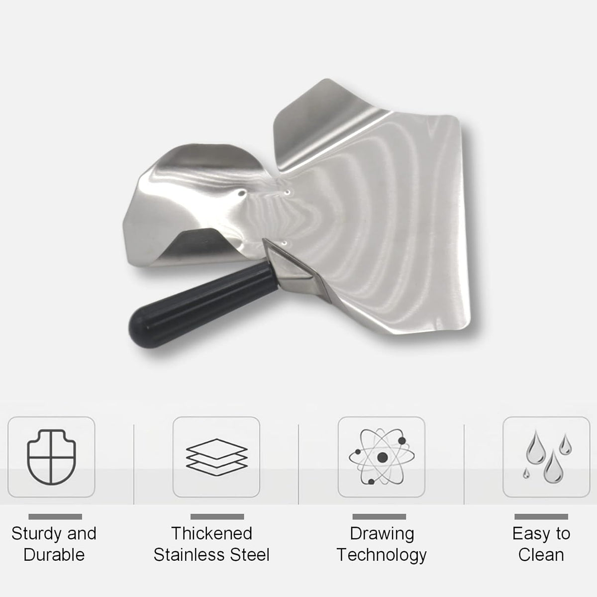 French Fry Popcorn Scoop Scooper, Stainless Steel Popcorn Scoop, Quick Fill Tool for Chip Popcorn Bagger Bags, Multipurpose Utility Scooper for Popcorn Machine Ice Candy Snacks Desserts