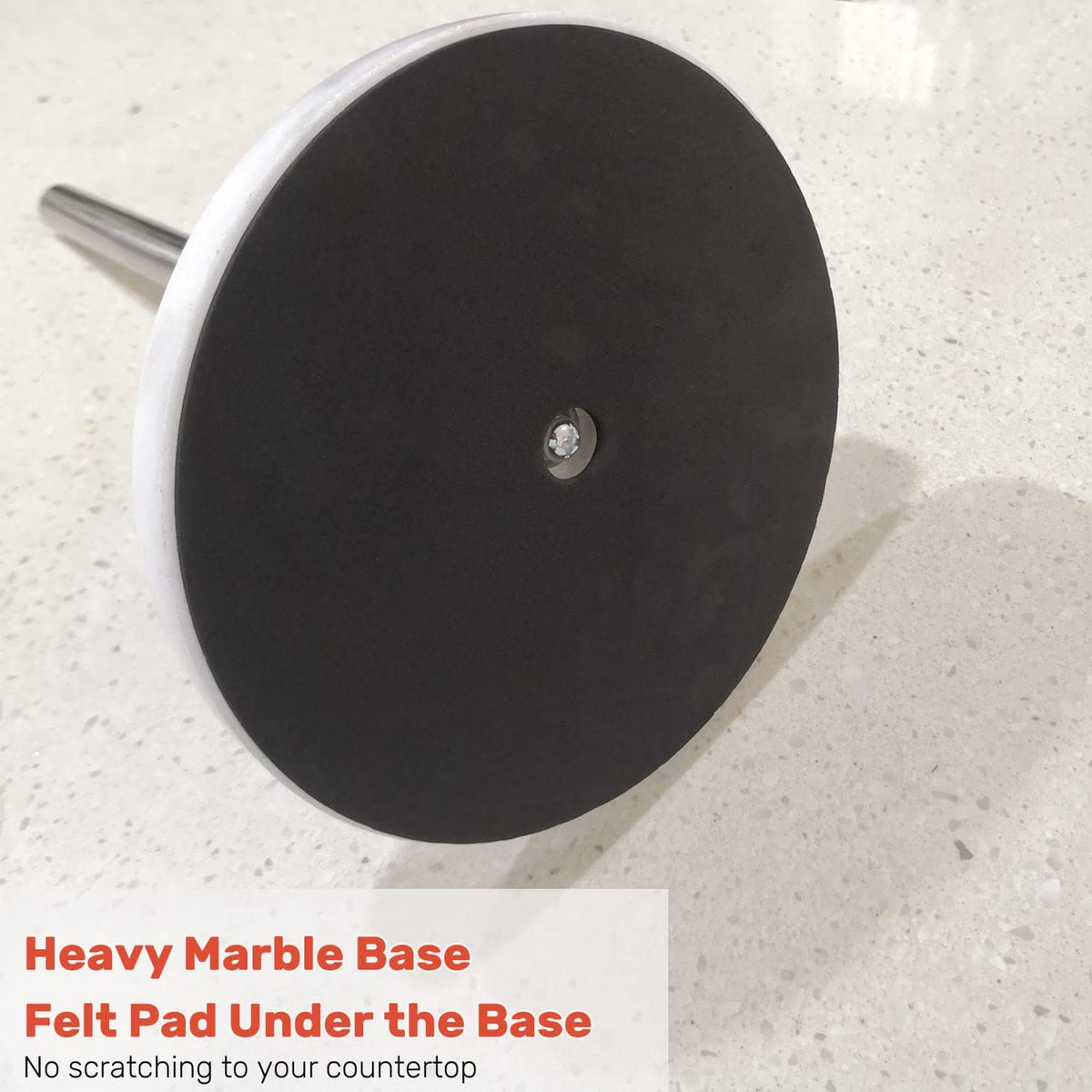 Heavy Weighted Paper Towel Holder, Easy One-Handed Design for Kitchen Stand, Sturdy Base for Standard and Mega Rolls (Silver Brushed)