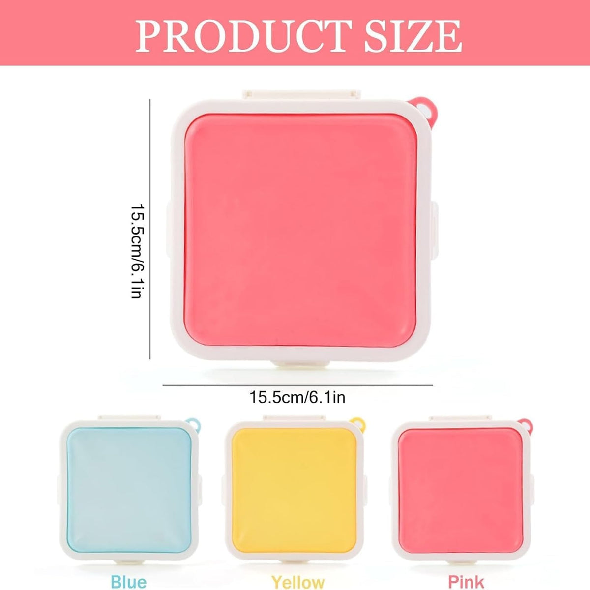 Sandwich Containers, Silicone Sandwich Storage with Snap-Off,Sandwich Box for Lunch,BPA Free,Leakproof, Reusable Plastic Sandwich Holder for Fruit,Salad,Snacks and Food Storage (Pink+Blue)