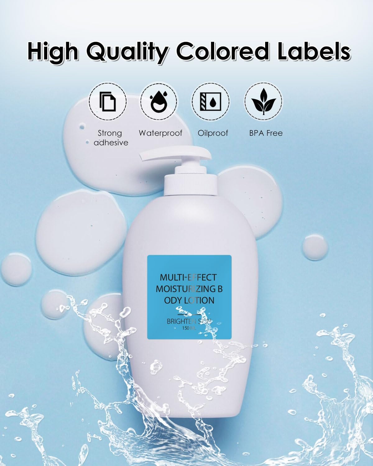 iEager Blue Square Thermal Label Stickers, 2"x2" Self-Adhesive Square Direct Thermal Labels with Perforation Line, 500 Sheets/Roll