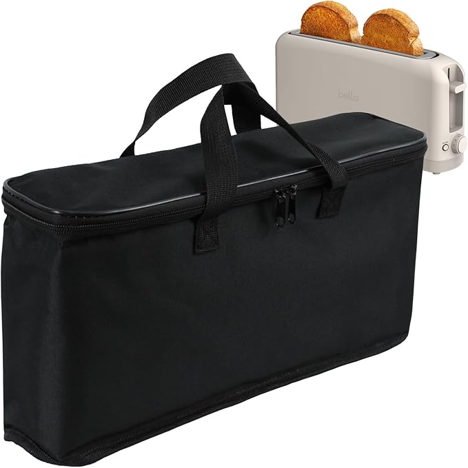 Carrying Bag for Bella 2 Slice Slim Toaster, Heavy Duty Heat-resistant Portable Outdoor Toaster with Pocket Travel Carriering Case Bag Compatible with Bella 2 Slice Slim Toaster
