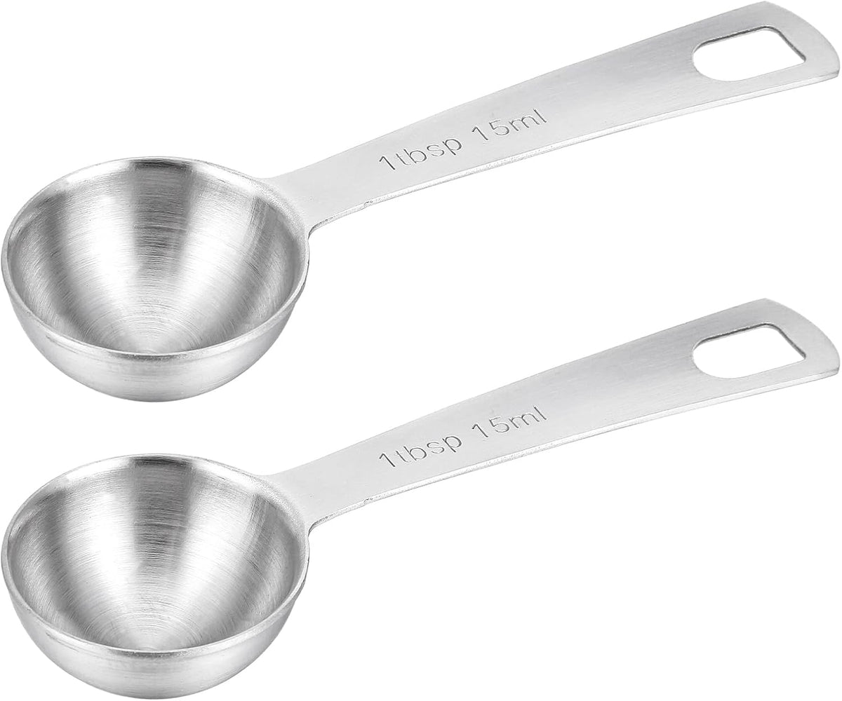 2 Pcs Measuring Spoons Tablespoon Measuring Spoon 1 Tbsp (3 tsp | 15 ml |15 cc| 0.5 oz) Mini Spoons Stainless Steel Measuring Spoons for Kitchen Cooking Spoon(Silver)