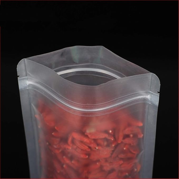 PABCK 100 Pack 3.5x5.1 inch Resealable Stand Up Bags Matte Clear Zipper Lock Heat Seal Pouch with Tear Notch for Zip Food Storage Lock Packing