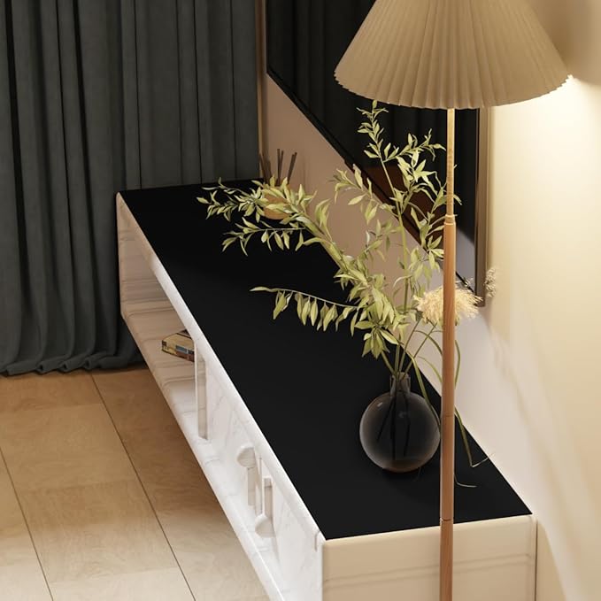 Dresser Cover TopFor Bedroom - 12x70 Inch Waterproof Easy to Clean Can Conceal Flaws Protector The Table Top from Scratches Used for Coffee Table Dresser(Black+Black 12x70)