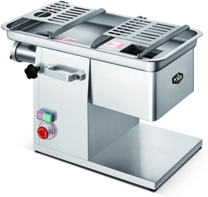 KWS JQ-58 Duo Function Commercial 1950W 2.6HP Electric 3mm Fresh Meat Cutter + Stainless Steel Meat Grinder All in One Grinding and Slicing Machine for Restaurant/Deli/ Butcher Shop