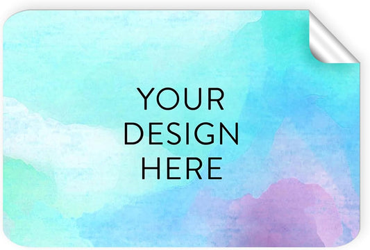 100 Custom Vinyl Stickers - Upload Your own Image, Text, Design, Logo - Personalized Logo Labels for Handmade, Packaging, Bottle, Jars, Candle, Brand Stickers (Sky Blue, 4x2)