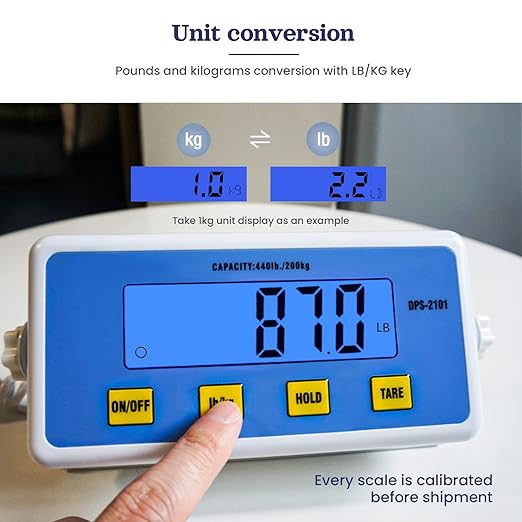 Tetuga Medical Scale - Heavy Duty 440 lb High Capacity Wrestling Scale for Body Weight with Easy to Read LCD Display Physician Scale, Professional Medical Grade Scale for Doctor Home Gym Office