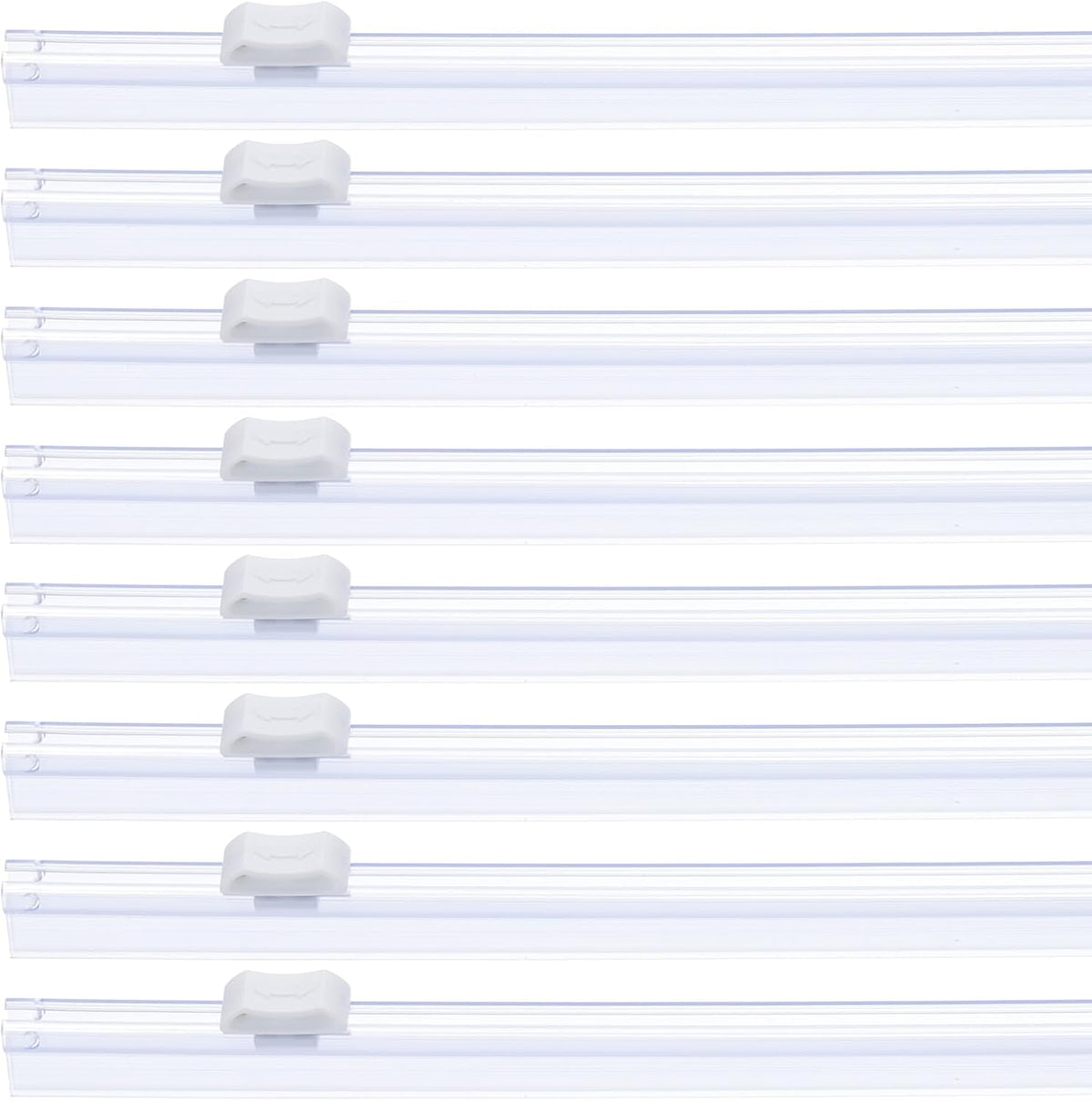 PATIKIL 8pcs Plastic Wrap Cutter, 19in Plastic Wrap Slide Cutter Snap Card Slot Installation Replacement for Aluminum Foil Wax Paper Parchment Paper Wrap Dispenser, White