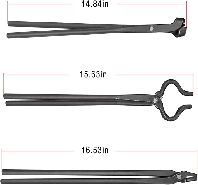 Knife Making Tongs Set 3Pcs Blacksmith Tongs Assembled Knife Making Blacksmith Tools Anvil Forge