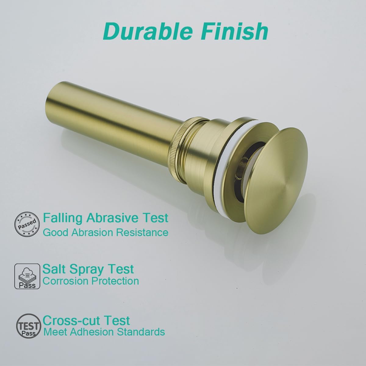 Dual Use Pop Up Drain Stopper,Bathroom Vanity Vessel Sink Stopper,Brushed Gold, for Basin With or Without Overflow hole,SE83999BG