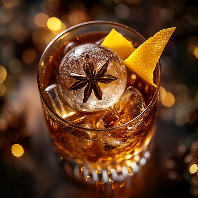 OLD BARREL Whiskey Glasses Set of 8 (4 Glasses with 4 Ice Ball Molds) 10oz Old Fashioned Crystal Glasses Gift Box – Bourbon, Scotch, Cocktail Rocks Glas – Gifts for Men, Dad, Birthday, Christmas Gift