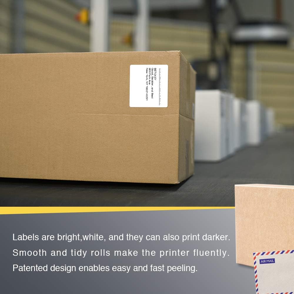 BETCKEY - 2.25" x 2" (57 mm x 51 mm) UPC Barcode & Address Labels Compatible with Zebra & Rollo Label Printer,Premium Adhesive & Perforated [10 Rolls, 7000 Labels]