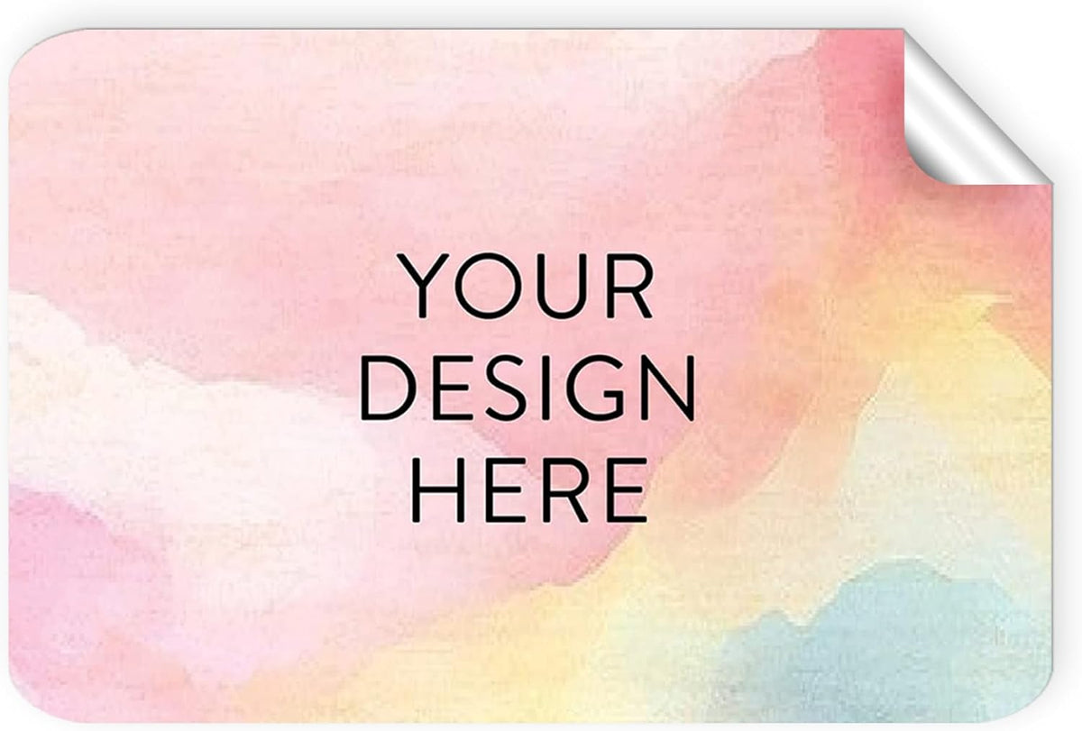 100 Custom Vinyl Stickers - Upload Your own Image, Text, Design, Logo - Personalized Logo Labels for Handmade, Packaging, Bottle, Jars, Candle, Brand Stickers (Watercolor, 3x2)