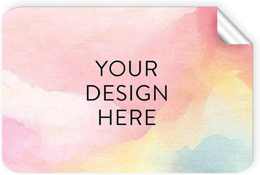 100 Custom Vinyl Stickers - Upload Your own Image, Text, Design, Logo - Personalized Logo Labels for Handmade, Packaging, Bottle, Jars, Candle, Brand Stickers (Watercolor, 4x2)