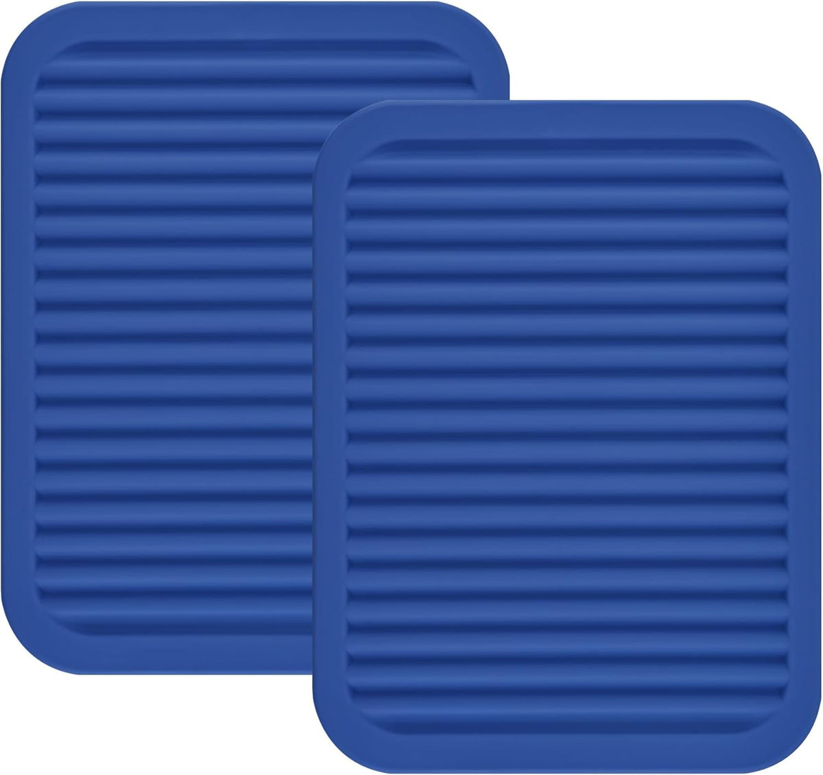 Silicone Trivets for Hot Pots&Pans-Trivet Mat-Hot Pads for Kitchen-Versatile Trivets for Hot Dishes-Heat Resistant Mats for Counter&Table, Pot Holders Drying Mat (9x12) Pack 2 Navy